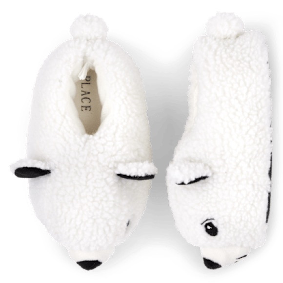 NWT Unisex Toddler Polar Bear White Slippers by The Children’s Place - Picture 3 of 4